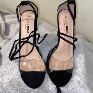 Lace up Black Heels